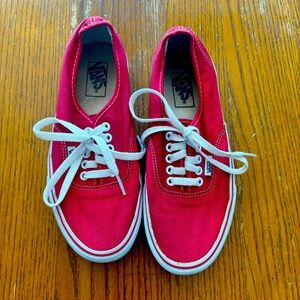 Red Vans Authentic Classic Sneakers Unisex Canvas Shoes Size 7 Mens 8.5 Womens